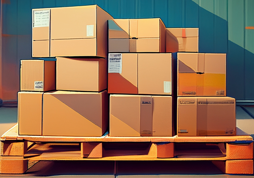 pallet con cajas